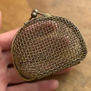 Antique Brass Woven Coin Purse